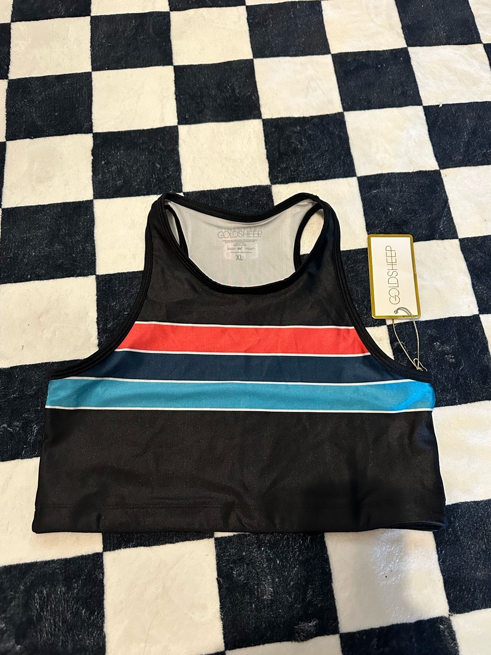 Goldsheep Stretch Lab Striped Crop Top NwT